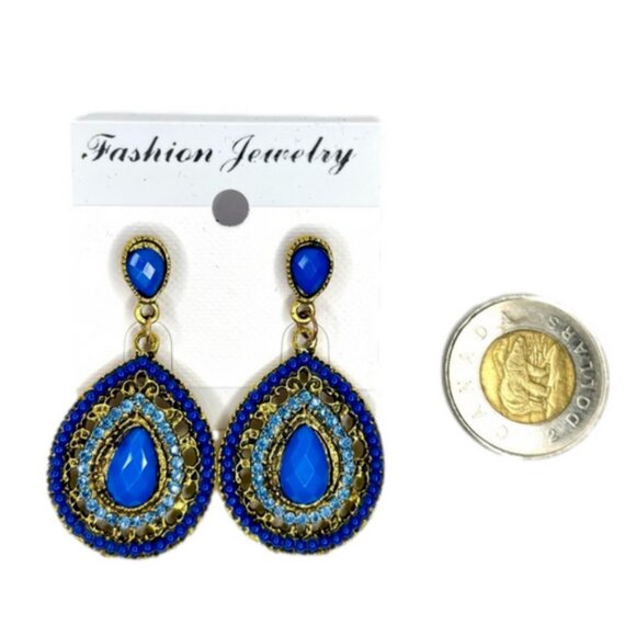 NEW Blue Fashion Drop Earrings - Picture 2 of 3